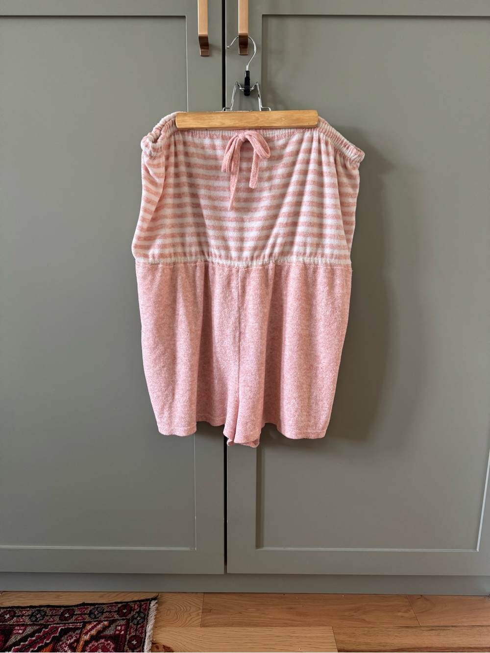 Vintage Pink Striped Terry Romper - Picture 2 of 4